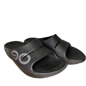 OOFOS OOAHH Slide Recovery Sandals Size M11 W13 Black EU44 Running Comfort Race